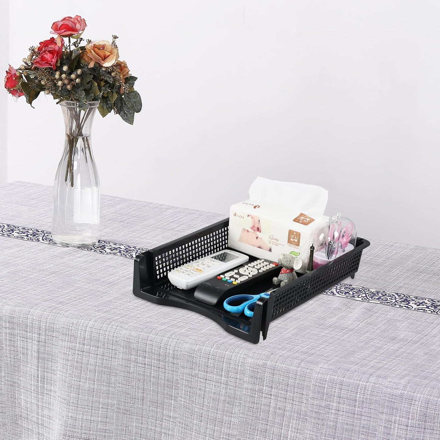 6 Pack Stackable Letter Trays, Plastic File Organizer Tray, Desktop Document File Paper Organizer, Black