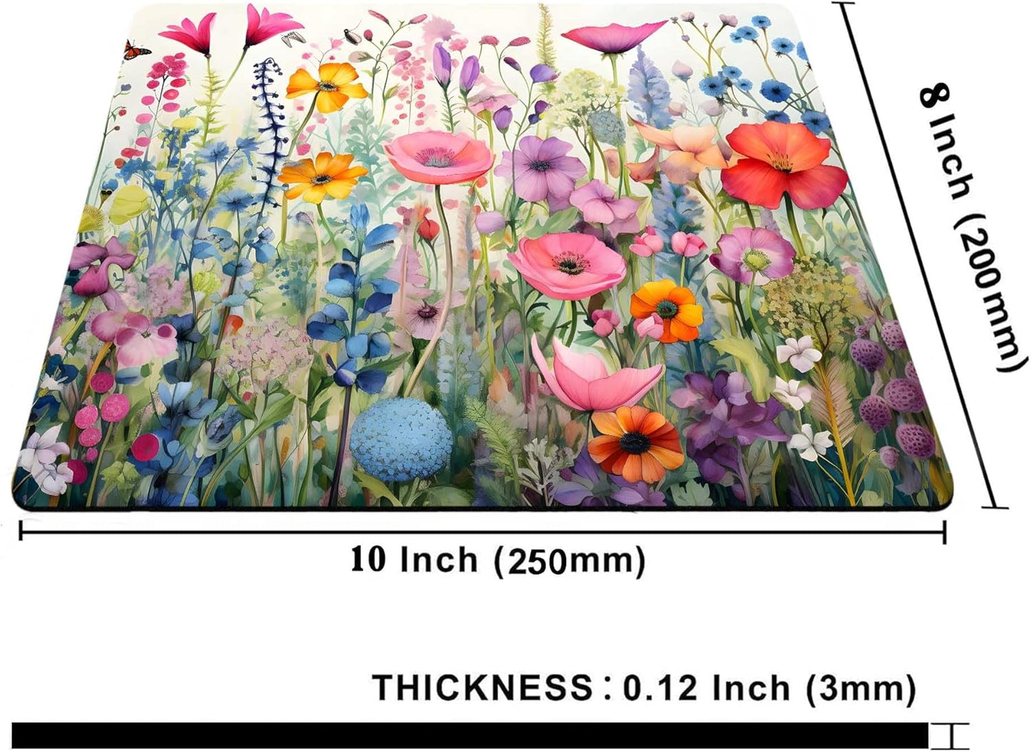 Gorgeous Flowers Plants Mouse Pad,Pink Floral Rose Mouse Pads for Desk,Soft Computer Mouse Mat Cute Mousepad Cloth Computer Mouse Pads for Women,Square Waterproof Non-Slip Rubber Base MousePads