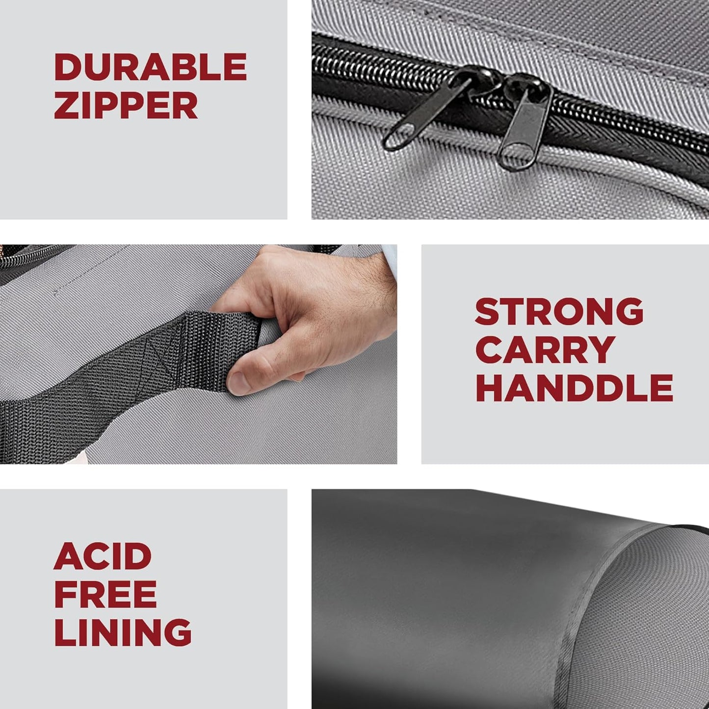 HOLDN’ STORAGE Premium Christmas Ornament Storage Box – Holds up to 72 4” Ornaments, Durable 600D Fabric, Adjustable Dividers, 3 Removable Trays – Metal Frame – Gray