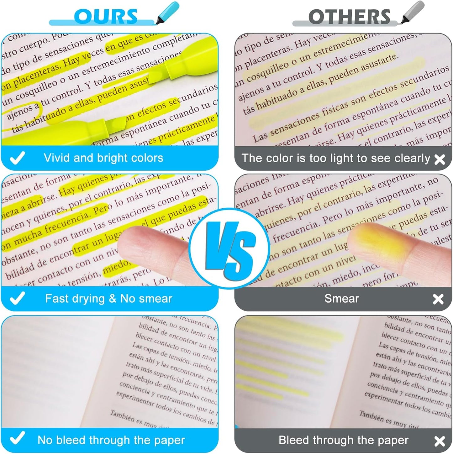 V-Opitos 30 Pack Yellow Highlighters, No Bleed Bright Highlighters with Soft Chisel Tips, Ideal for Office and School Supplies