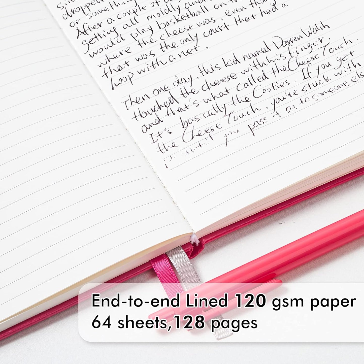 feela Hardcover Notebook For Work, Classic Ruled Lined Journal Set School Business Supplies, with 3 Black Pens, 120 GSM, 5.1”x8.3”, 3 Pack, A5, Solid Colors, Gray, Berry, Emerald