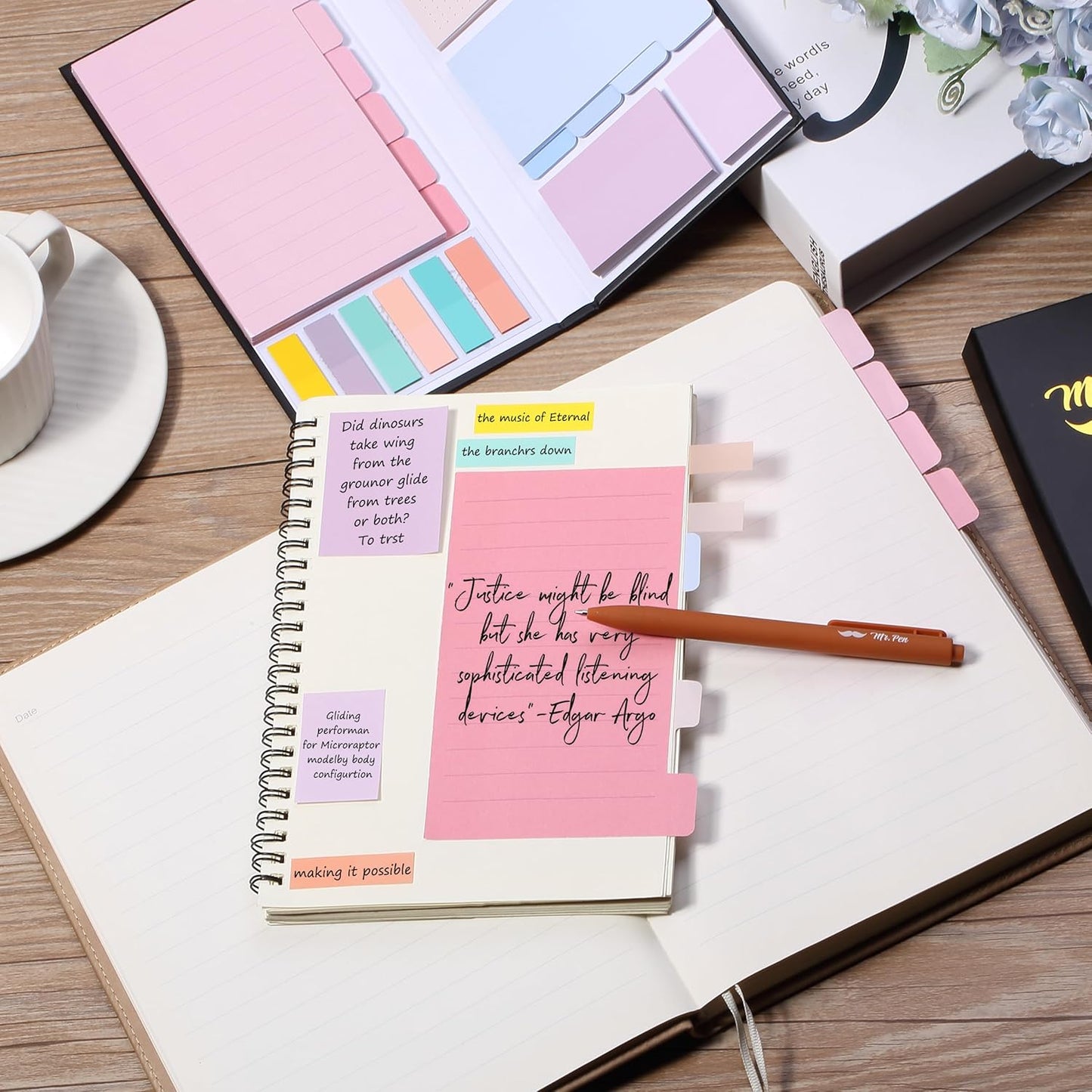 Mr. Pen- Sticky Notes Set, 410 Pack, Pastel Macaron Divider Sticky Notes, Planner Sticky Note Dividers Tabs, Christmas Gift