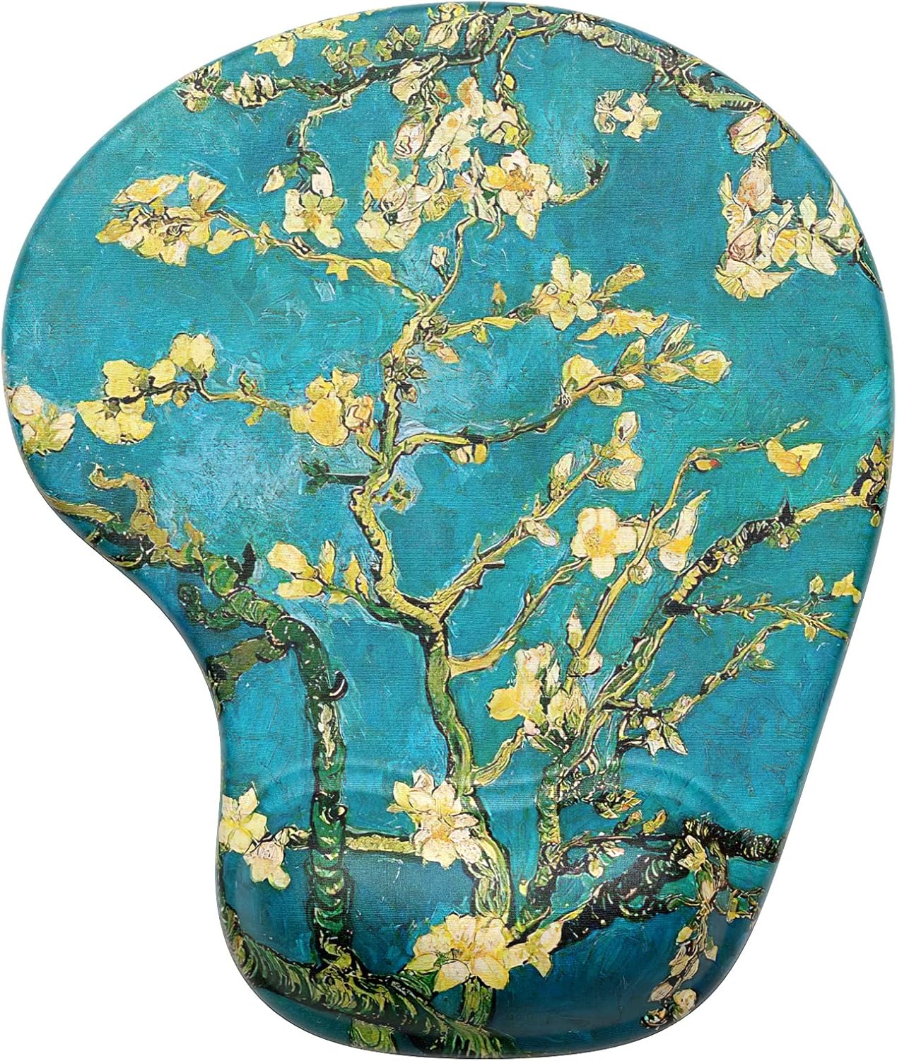 Hsurbtra Ergonomic Mouse Pad with Wrist Rest Support, Gel Mouse Pads with Non-Slip PU Base, Pain Relief Memory Foam Computer Mat, Cute Office Supplies Desk Decro Accessories, Blue