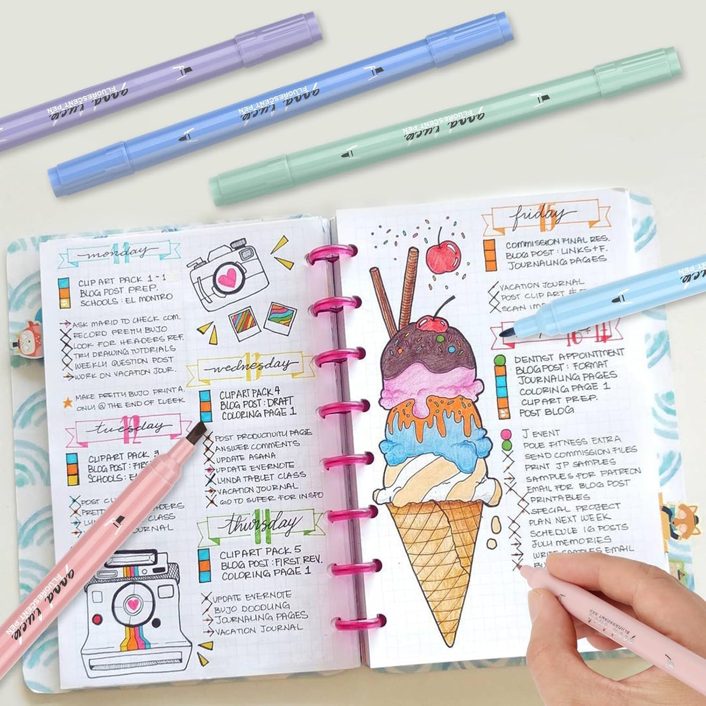 EooUooIP Dual Tip Highlighter, 12 Pack, Cream Colors, Bible Highlighters and Pens No Bleed, Cute Highlighters With Chisel Tip and Bullet Tip, Quick Dry, Bible Study Journaling School Office Supplies