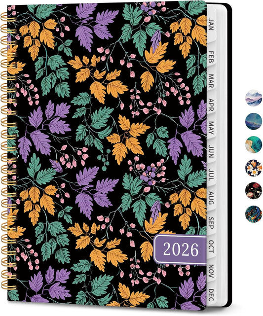 2026 Planner, Monthly and Weekly Calendar Planner for Women, Jan 2026 - Dec 2026, Hardcover Pretty 2026 Agenda Planner Book with Tabs, Spiral Bound, Perfect for School Office Home Supplies, 6.3" x 8.5" - Fall Harmony