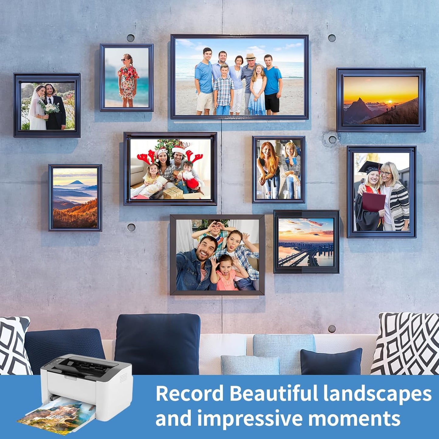 Photo Paper 5 x 7inches, 100 Sheets Glossy Photo Printer Paper, Instant Dry Picture Paper for DIY Chip Bag, Flyers, Cards, Calendars and Brochures(180gsm/48lb)