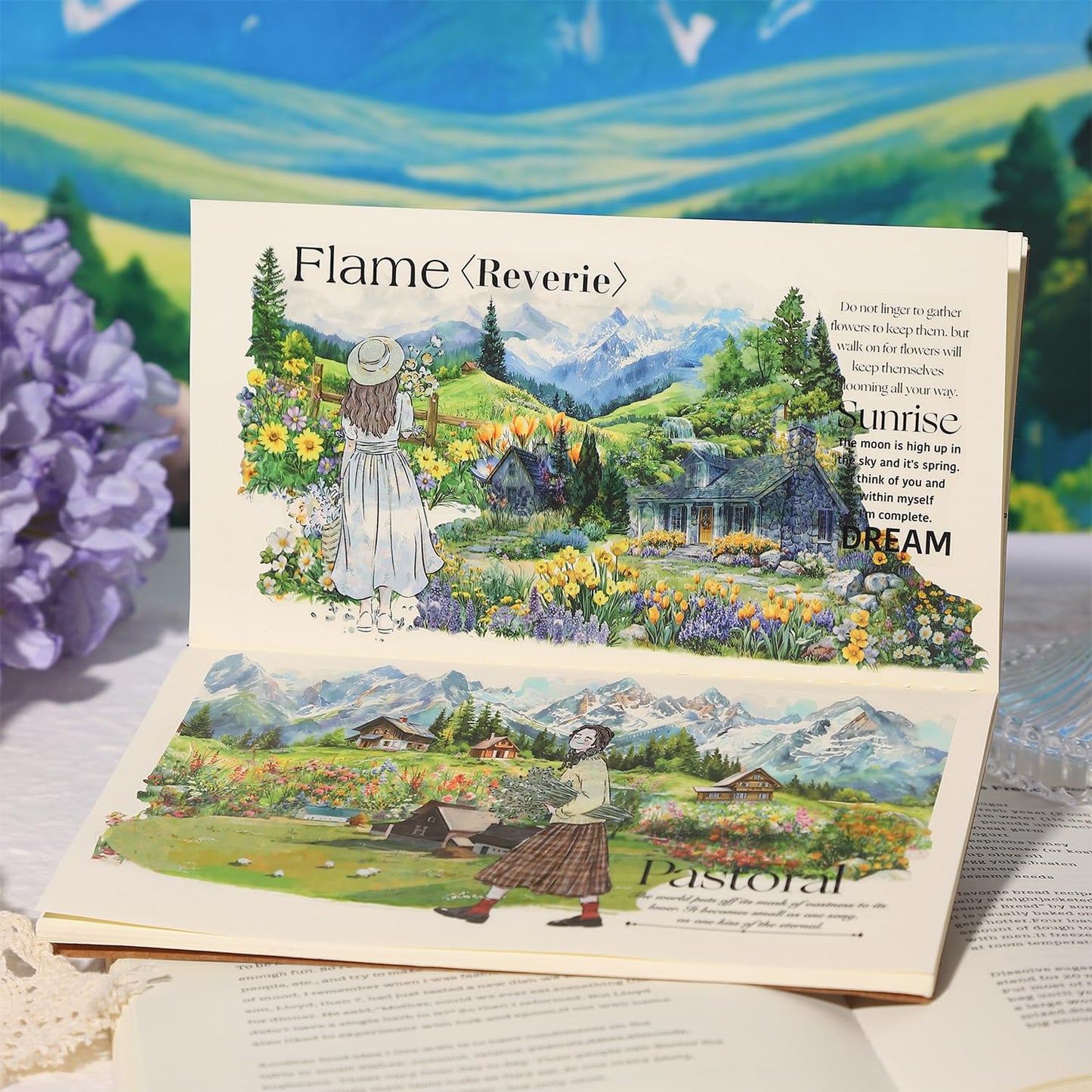 Alideco 6pcs Decorative Adhesive Tapes Vintage Small Town Idyllic Mountain Scenery PET Tape Great for Bullet Journal Supplies, Arts, Scrapbook, DIY Crafts, Planners (xiaozhenmanye)