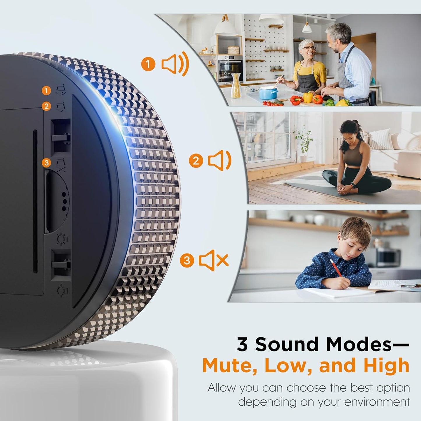 Upgrade Digital Kitchen Timer - Magnetic Countdown Countup Visual Pomodoro Timer with Large LED Display, 3-Preset Times (5, 15, 25), 3 Volume Levels, Ideal for Cooking, Baking and Fitness (2, Tarnish)