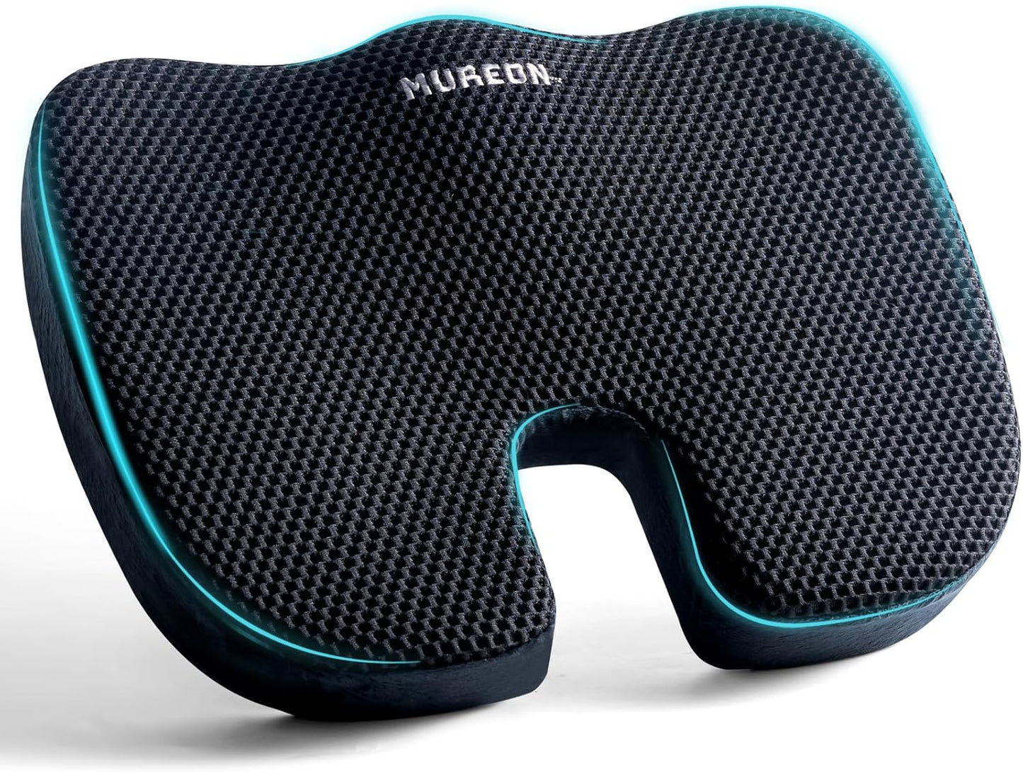 Seat Cushion for Office Chairs, Large Memory Foam Cushion for Car, Pressure Relief Ergonomic Chair Cushion with Non-Slip Cover for Soft Support for Hip All Day Comfort - Black