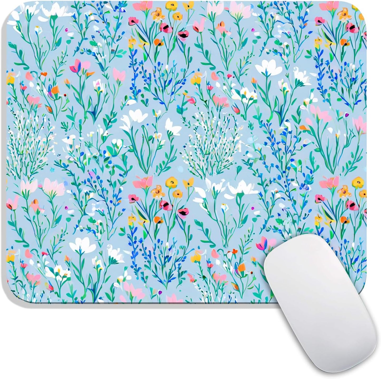 Square Mouse Pad Plants,Personalized Premium-Textured Custom Mouse Mat Design,Washable Mousepad Lycra Cloth,Non-Slip Rubber Base Computer Mouse Pads for Wireless Mouse
