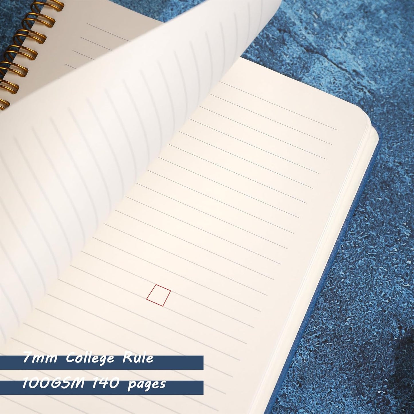 Spiral Notebook for Women, Durable A5 Leather Hardcover Notebooks, 140 Lined Pages, Cute Notebooks for Perfect Supplies at School, 8.3 x 6.2 in