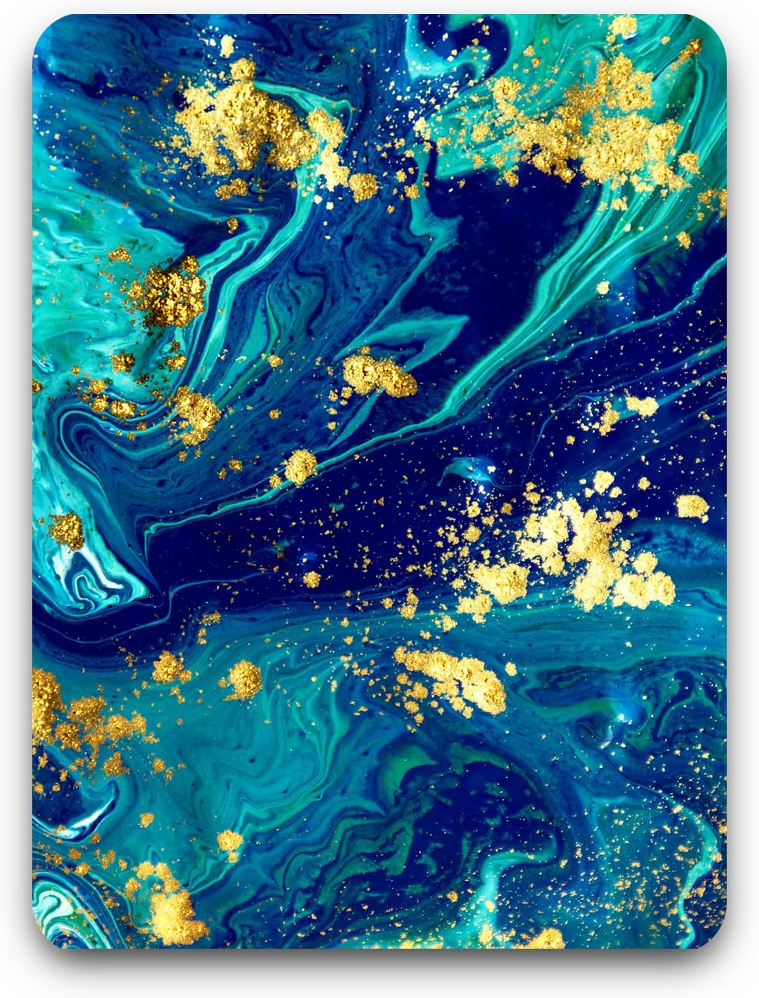 Small Mouse Pad, Mini Mouse Pad 6 x 8 Inch, Thick Rubber Waterproof Mouse Mat, Cute Mousepad for Women Men Kids Wireless Mouse Mini Laptops Keyboard Tray Home Office Travel, Teal Gold Marble