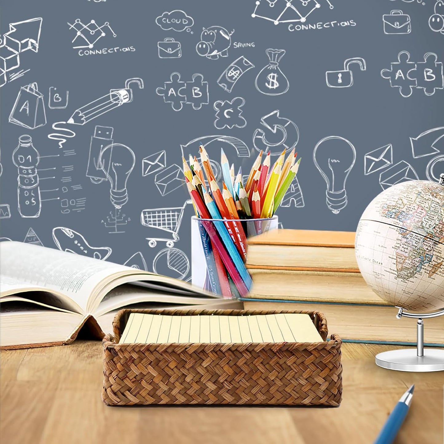 4 x 6 Inch Sticky Note Holder,Seagrass Post It Note Dispenser,Woven Sticky Note Dispenser,Farmhouse Style Post It Holder for Home Office Desk Decor,Caramel