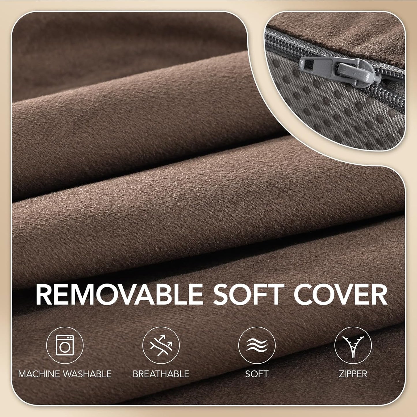 SofGlowly Lumbar Support Pillow for Recliner,Large Memory Foam Back Support Cushion for Sofa & Gaming Chair, Ergonomic Backrest Pillow Comfortable Couch Cushion with Machine Washable Cover,Coffee