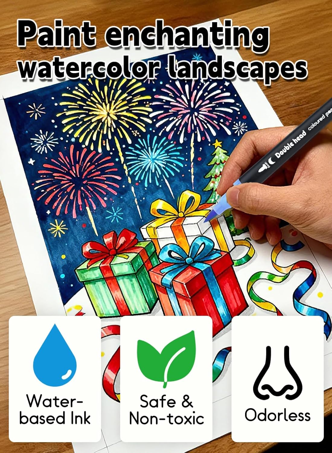 80 Colors Dual Tip Brush Pens, Fine Felt Tip and Brush Tips Colored Pens for Adults, Coloring Markers for Coloring Book Bullet Journaling Note Taking Hand Lettering