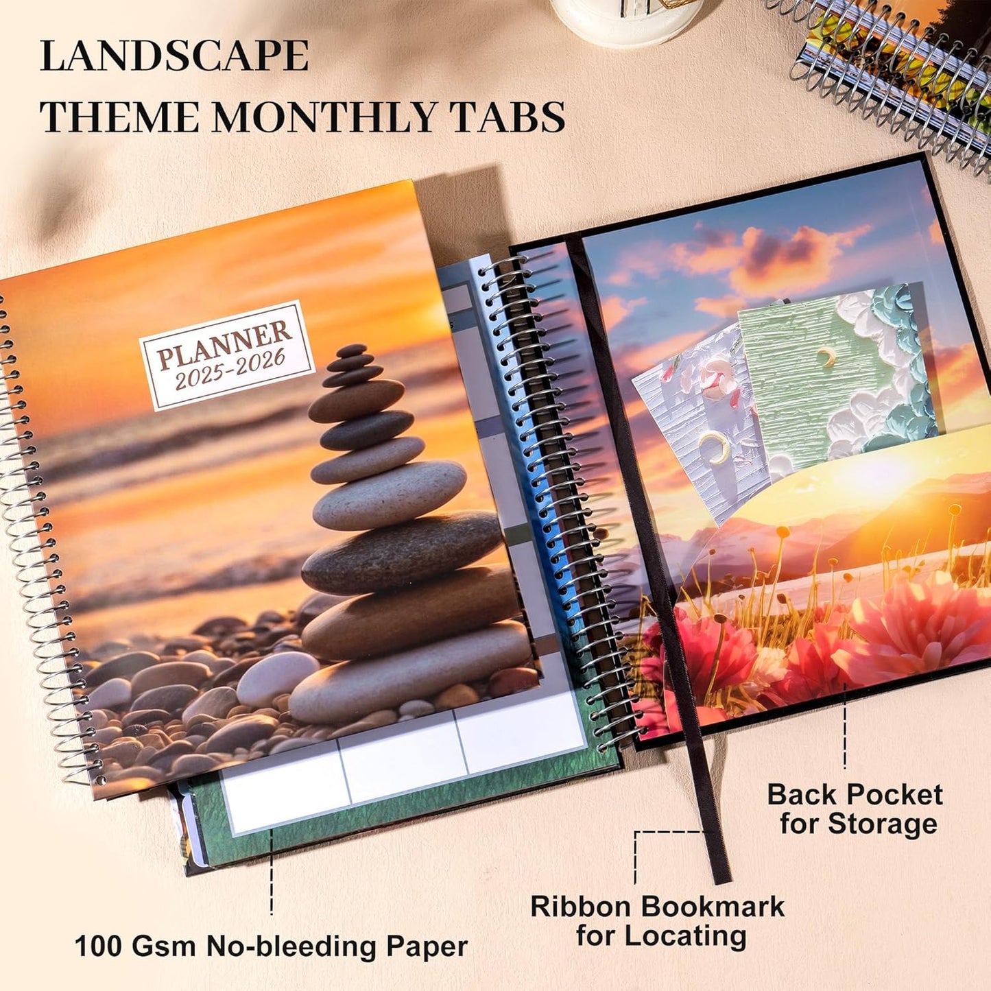 CAGIE Planner 2025-2026 for Women, July 2025-June 2026 Calendar Planners Weekly and Monthly 8.5 x 11 Large 25-26 Hourly Daily Yearly Academic Agenda with Stickers Hardcover