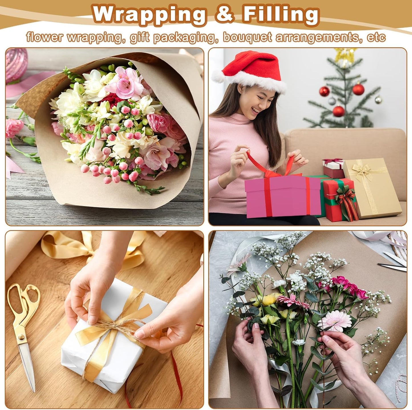 PATIKIL Wrapping Paper, 17" x 300"(25') 70 GSM Craft Paper Roll Kraft Packing Paper for Poster Bulletin Board, Gift Wrapping, Grass Green