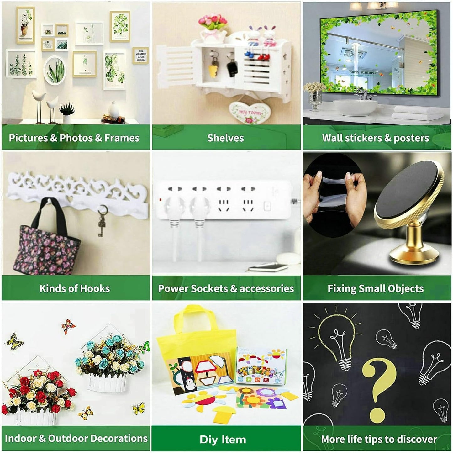 Double Sided Tape Heavy Duty, 16.5FT Nano Double Sided Adhesive Tape, Clear Mounting Tape Picture Hanging Adhesive Strips, Removable Wall Tape Sticky Poster Decor Carpet Tape