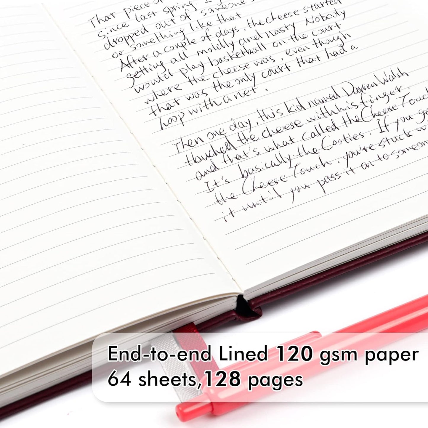 feela 3 Pack Notebooks Journals Bulk with 3 Black Pens, A5 Hardcover Notebook Classic Ruled Lined Journal Set with Pen Holder for Work Business Journaling Note Taking, 120 GSM, 5.1”x8.3”, Wine