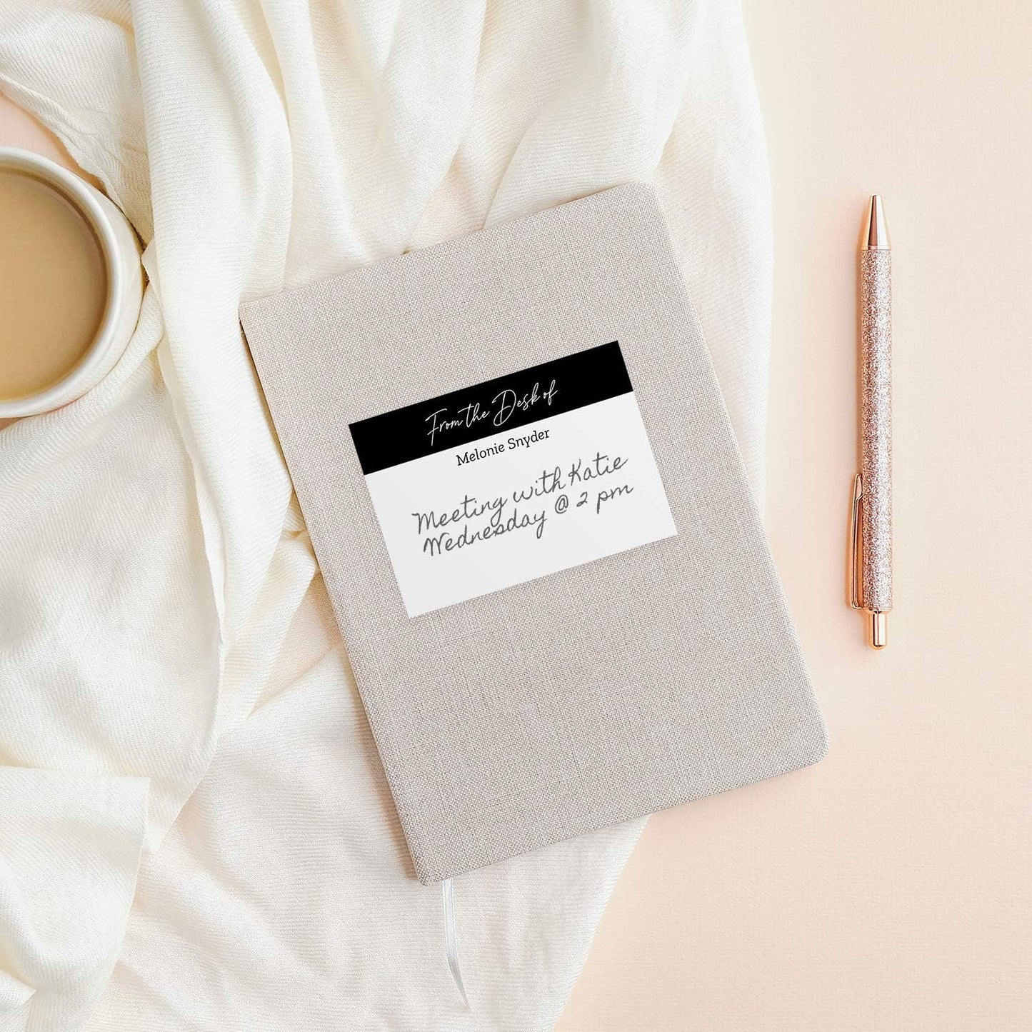 from The Desk of Personalized Sticky Notepads/Modern 3" x 4" Custom Writing Pads / 6 Customized Sticky Notes Pads / 50 Sheets Per Pad/Made in The USA