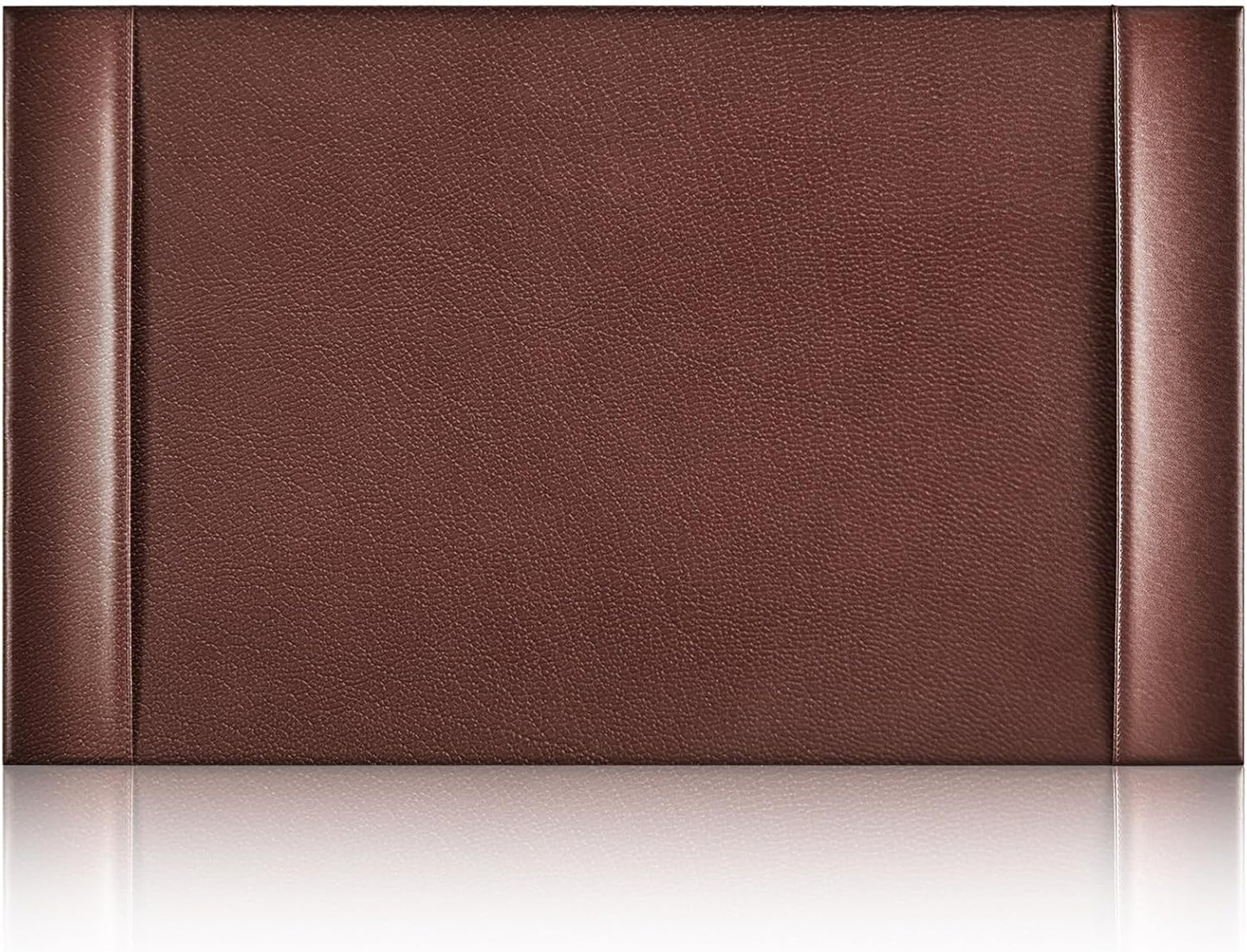 Leather Desk Pad Protector 30" x 18" Leather Desk Blotter with Side Rails Desk Mat for Office Home Workplace Desktop Writing Board Christmas Gifts for Dad Husband(Brown)