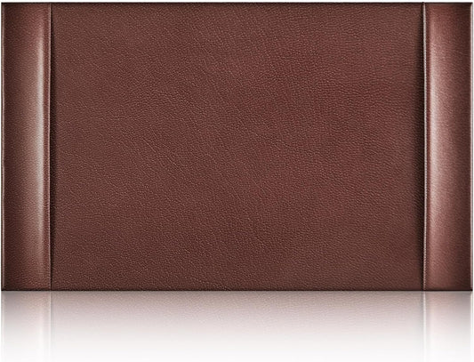 Leather Desk Pad Protector 30" x 18" Leather Desk Blotter with Side Rails Desk Mat for Office Home Workplace Desktop Writing Board Christmas Gifts for Dad Husband(Brown)