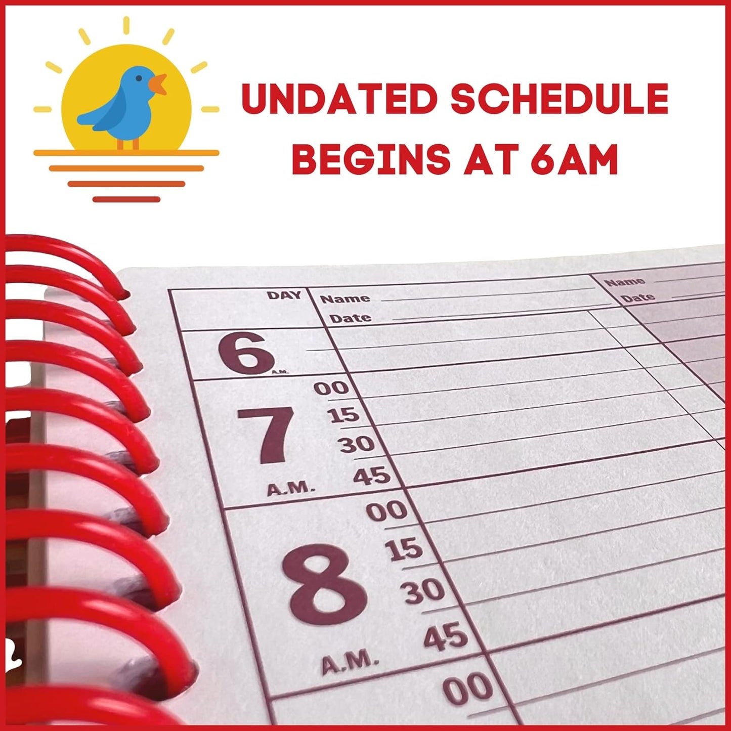 Portage Notebooks Appointment Book - Large 8.5" x 13.5" Undated Planner for Daily Scheduling - 4 Column Professional Daily Planner Undated for Office, Home, or Salon Use