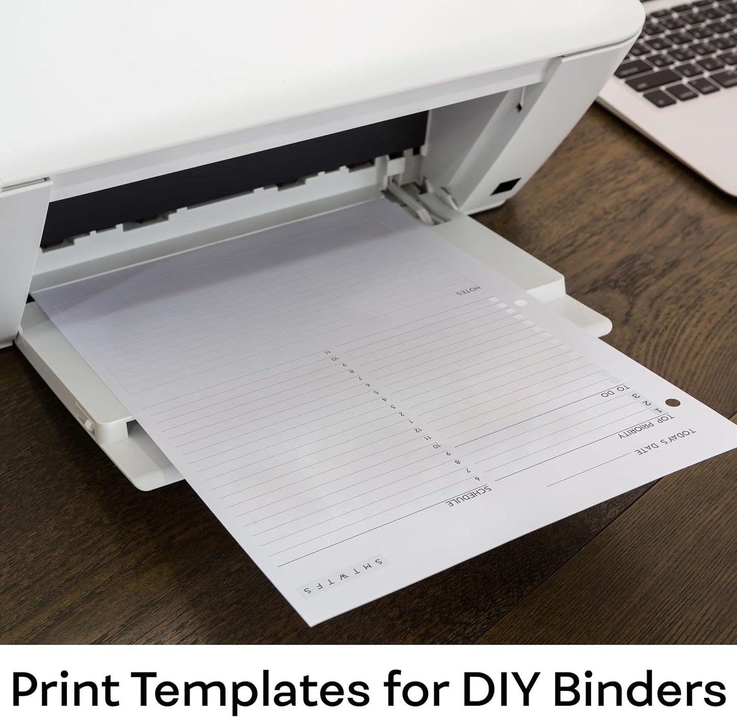 Letter Blank Paper 3-Hole Punched, 160 Sheets/320 Pages, 160 GSM, 42 lb., Maximum Thickness Cardstock Printer Paper 8.5 x 11 inch, Print Templates for DIY Planners