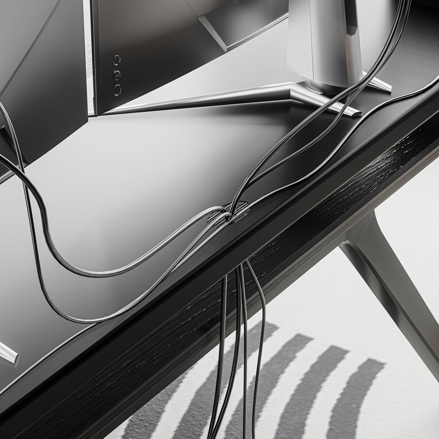 All-Metal Foldable Monitor Stand with 28cm Wide Desktop,, Headphone & Mic Jack, Detachable Phone Holder, (USB Hub Fast Charging Version, 530mm)