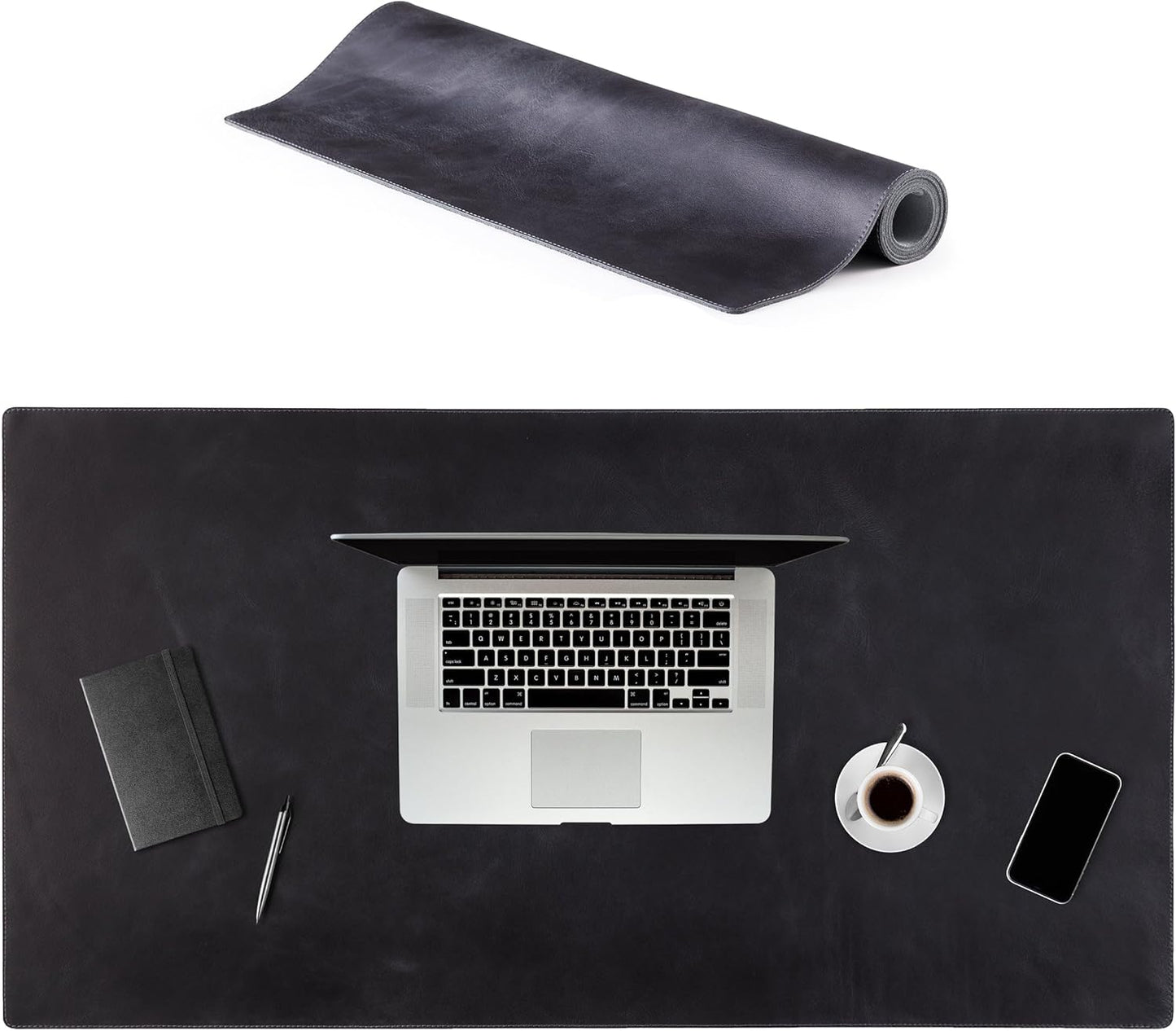 Leather Desk Mat - Executive Real Leather Desk Pad - Genuine Leather Office Desktop mat - Large (18 3/4" X 35 3/4") | Non-Slip Leather Desk Blotter
