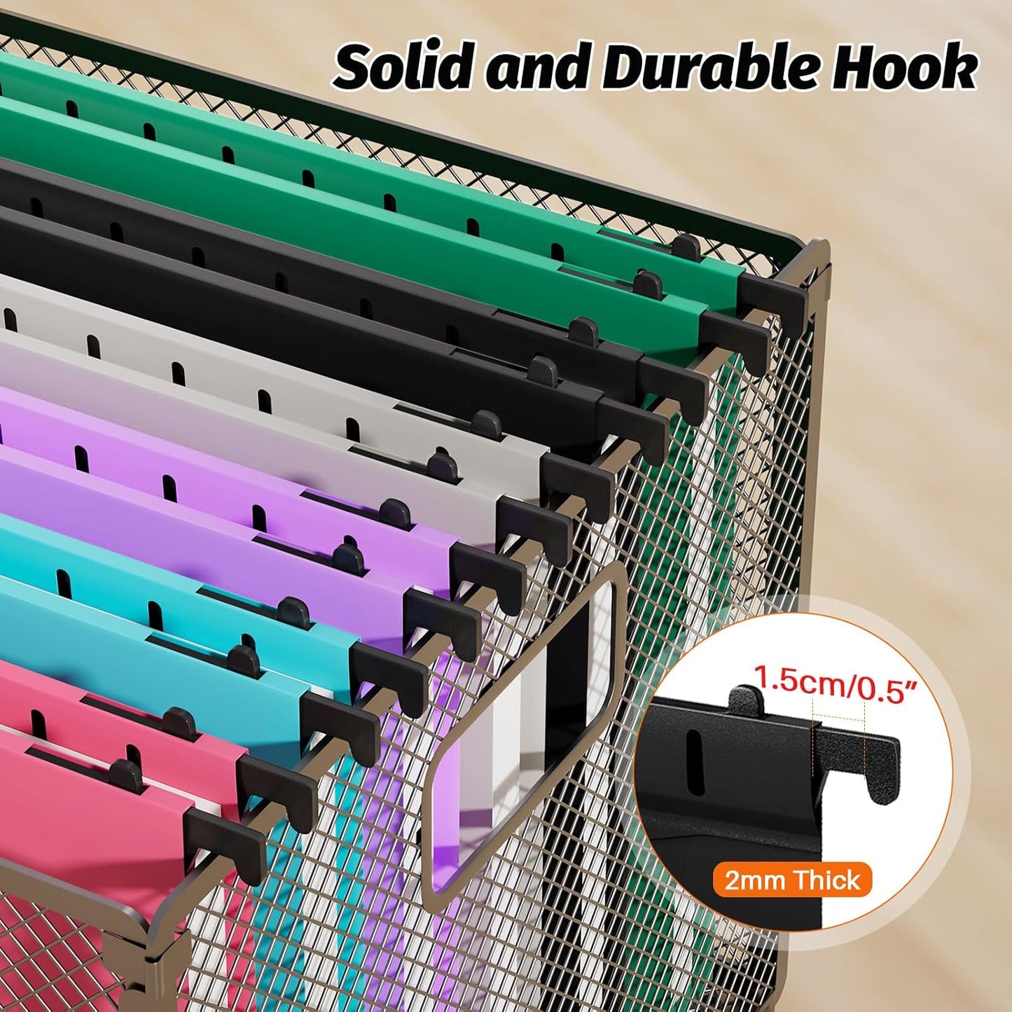 Extra Capacity Plastic Hanging File Folders,12 Pack Reinforced Hang Folder,Heavy Duty 1 Inch Expansion,Filing Cabinet Folders Letter Size for Bulk Files/Medical Charts (No Sealed, Assorted Colors)