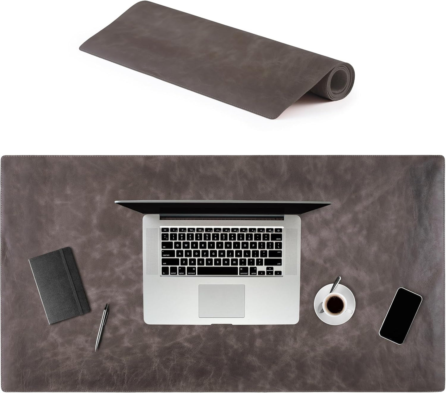 Genuine Leather Desk Mat - Executive Real Leather Desk Pad - Large (18 3/4" X 35 3/4") | Non-Slip Desk Blotter