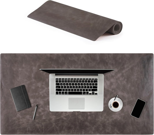 Genuine Leather Desk Mat - Executive Real Leather Desk Pad - Large (18 3/4" X 35 3/4") | Non-Slip Desk Blotter