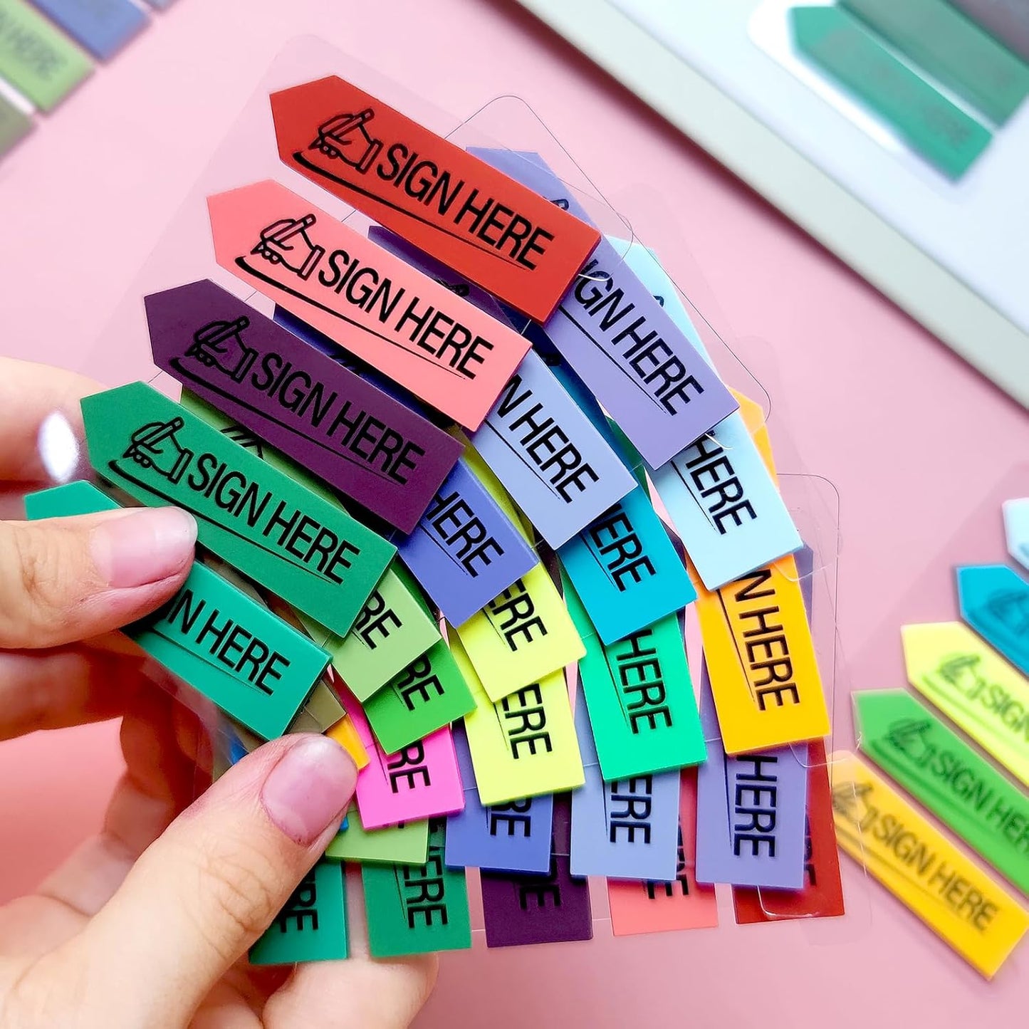 800 Sheets Sign Here Index Marker, Assorted Colors Sign Here Tabs Sign Post Here Index, Flags Vital Signs Sticky Notes for documents notebooks Contracts, Books,Files or Notary Supplies