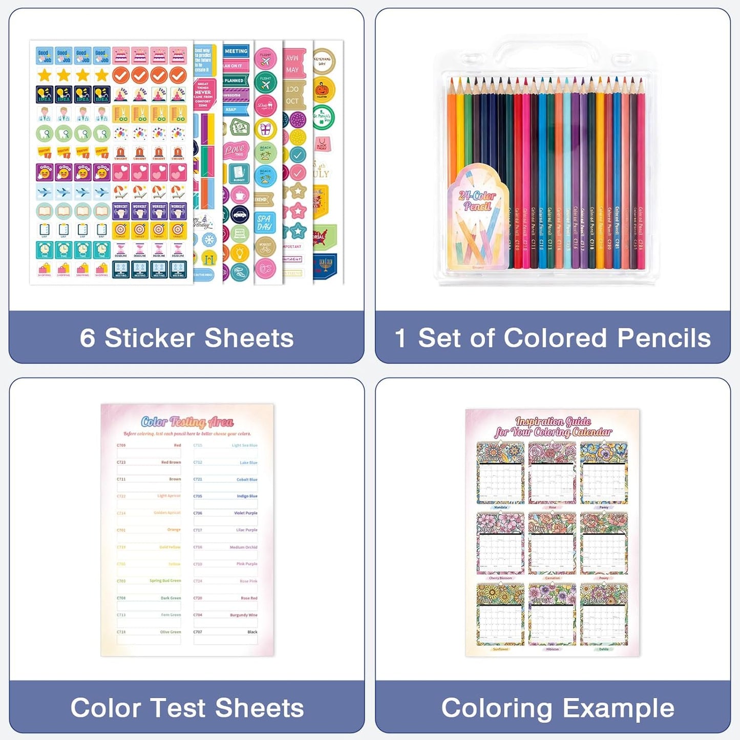 Ospelelf Wall Calendar 2026 - 2027 Hanging Coloring Calendar 12'' x 17'', Monthly Kids Calendars Planner with Plastic Cover, 18 Month Doodle Calendar for Family, Office, Use Jan 2026 - June 2027, Floral