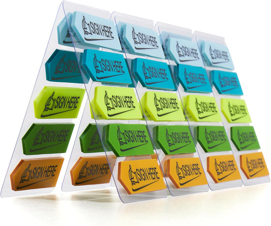 800 Sheets Sign Here Index Marker, Assorted Colors Sign Here Tabs Sign Post Here Index, Flags Vital Signs Sticky Notes for documents notebooks Contracts, Books,Files or Notary Supplies