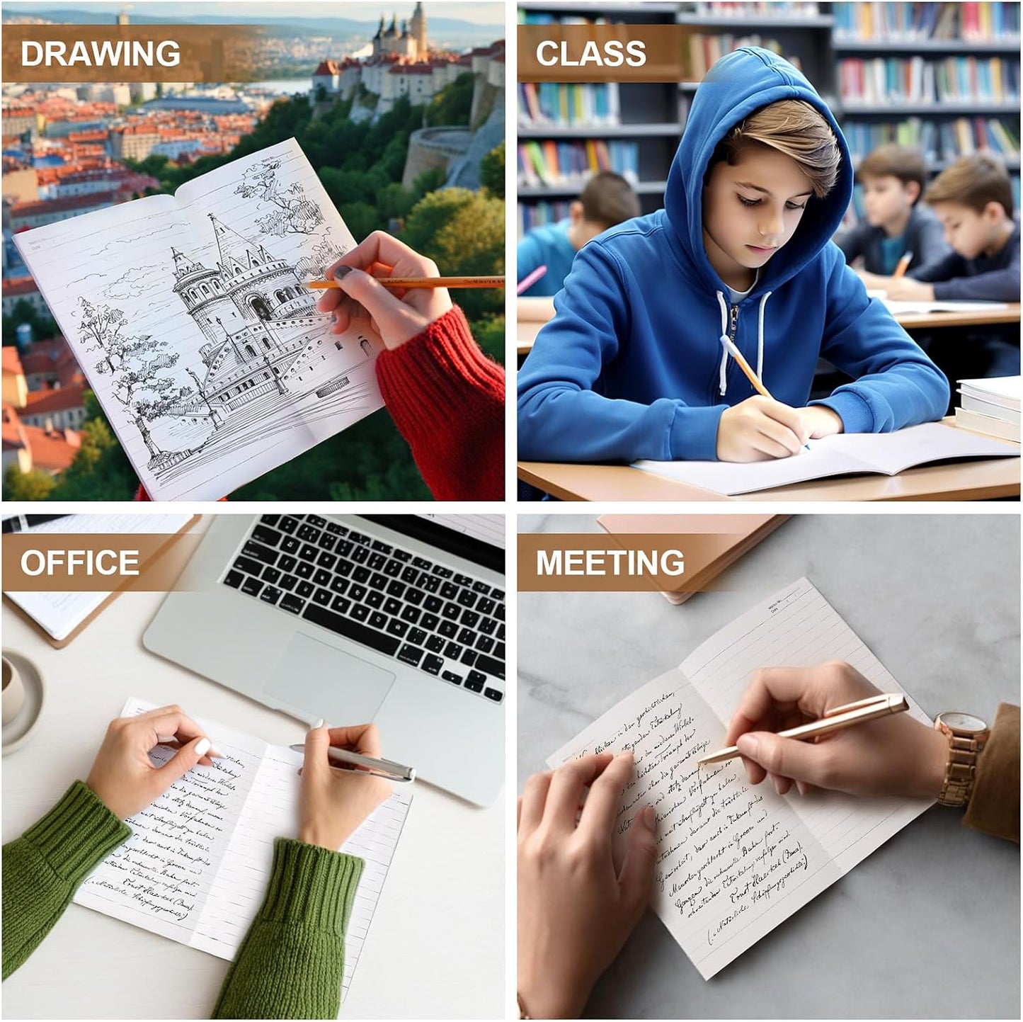 30PCS A5 Lined Composition Notebooks Bulk, 8.3x5.5 Inches Lined Paper Journaling Notebooks, 60 Pages Lined Kraft Notebook Set for Work, School, Student,Kids and Writing