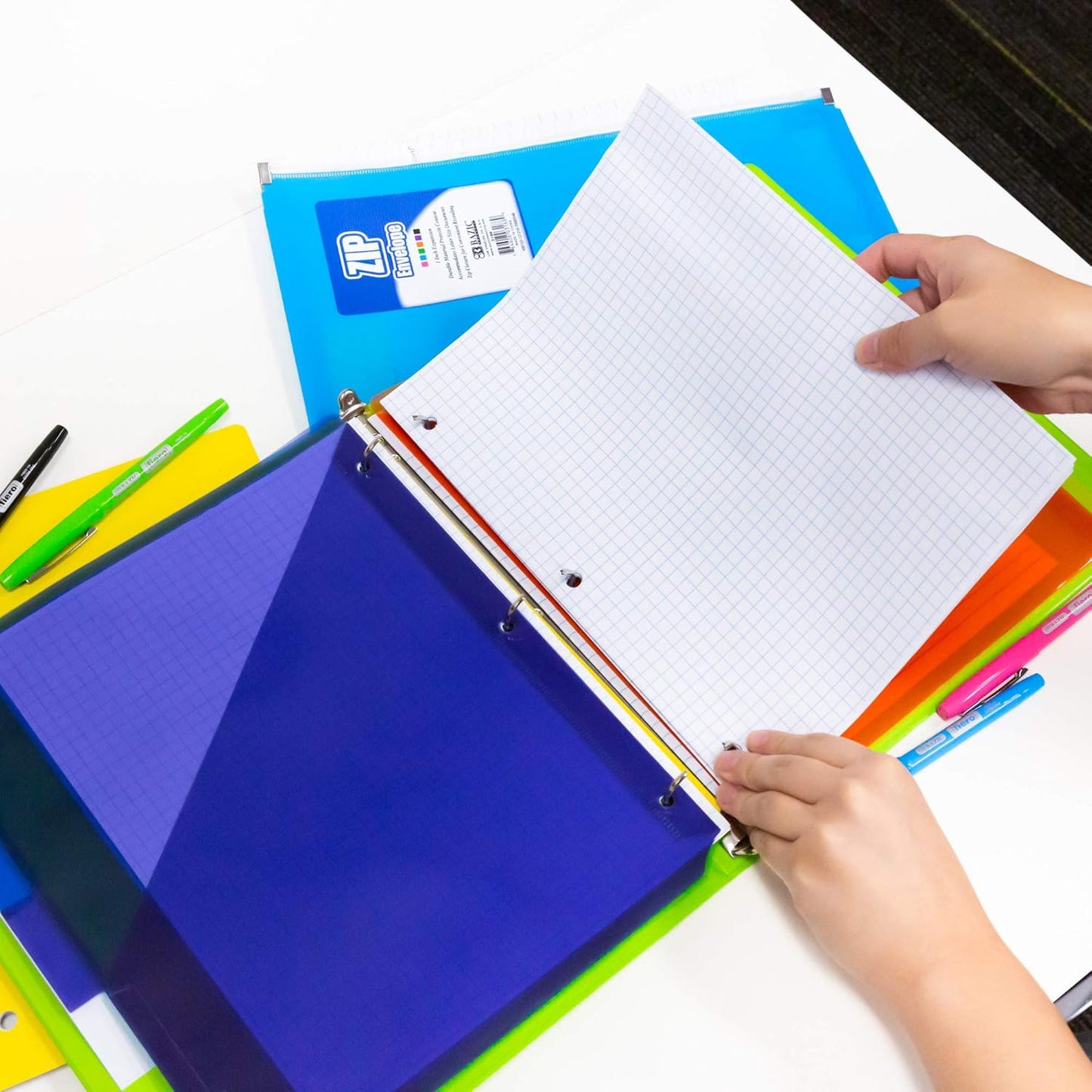 BAZIC 100 Ct. 4-1" Quad-Ruled Filler Paper