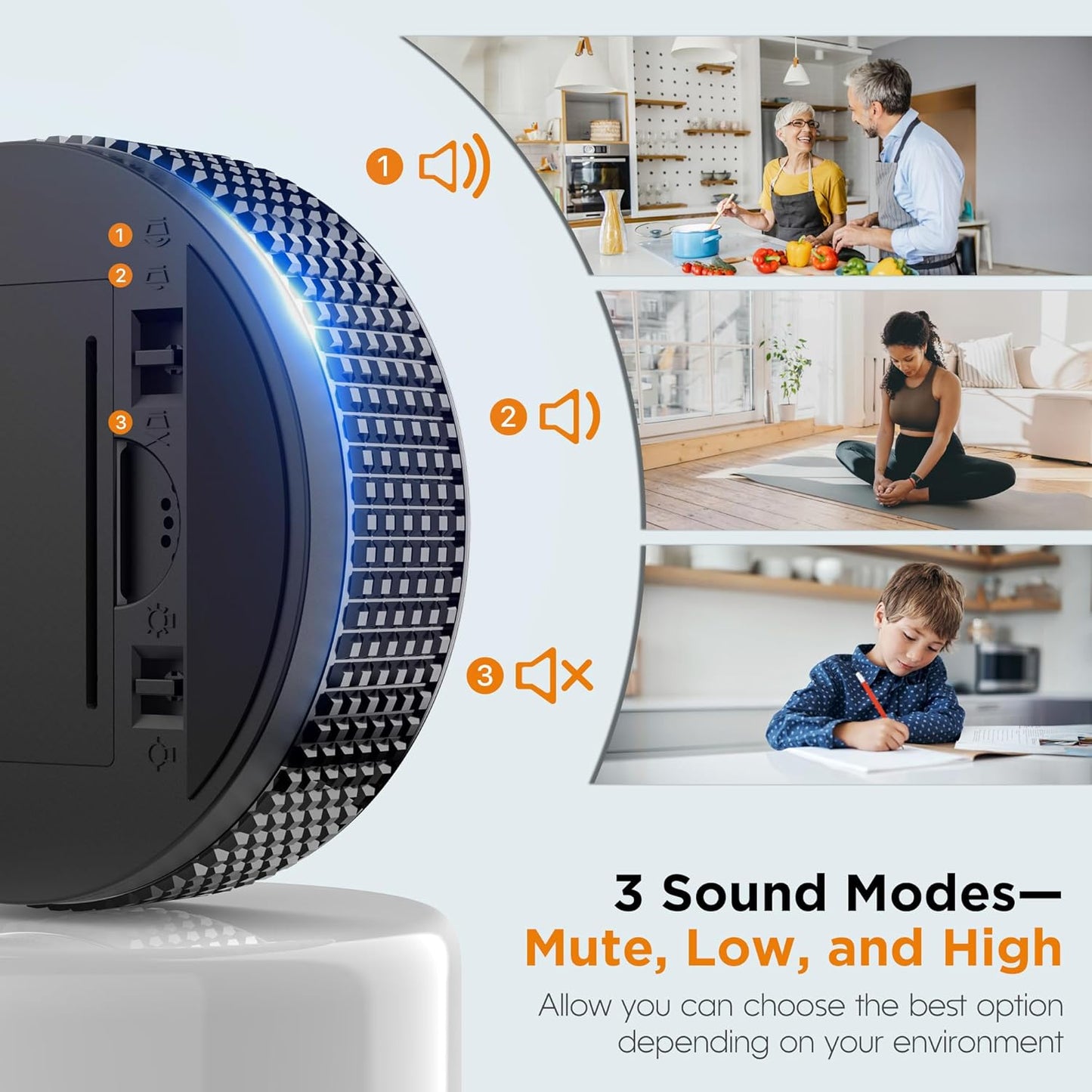 Upgrade Digital Kitchen Timer - 2 Pack Magnetic Countdown Countup Visual Pomodoro Timer with Large LED Display, 3-Preset Times, 3 Volume Levels, Ideal for Cooking, Baking and Fitness (2, Black)