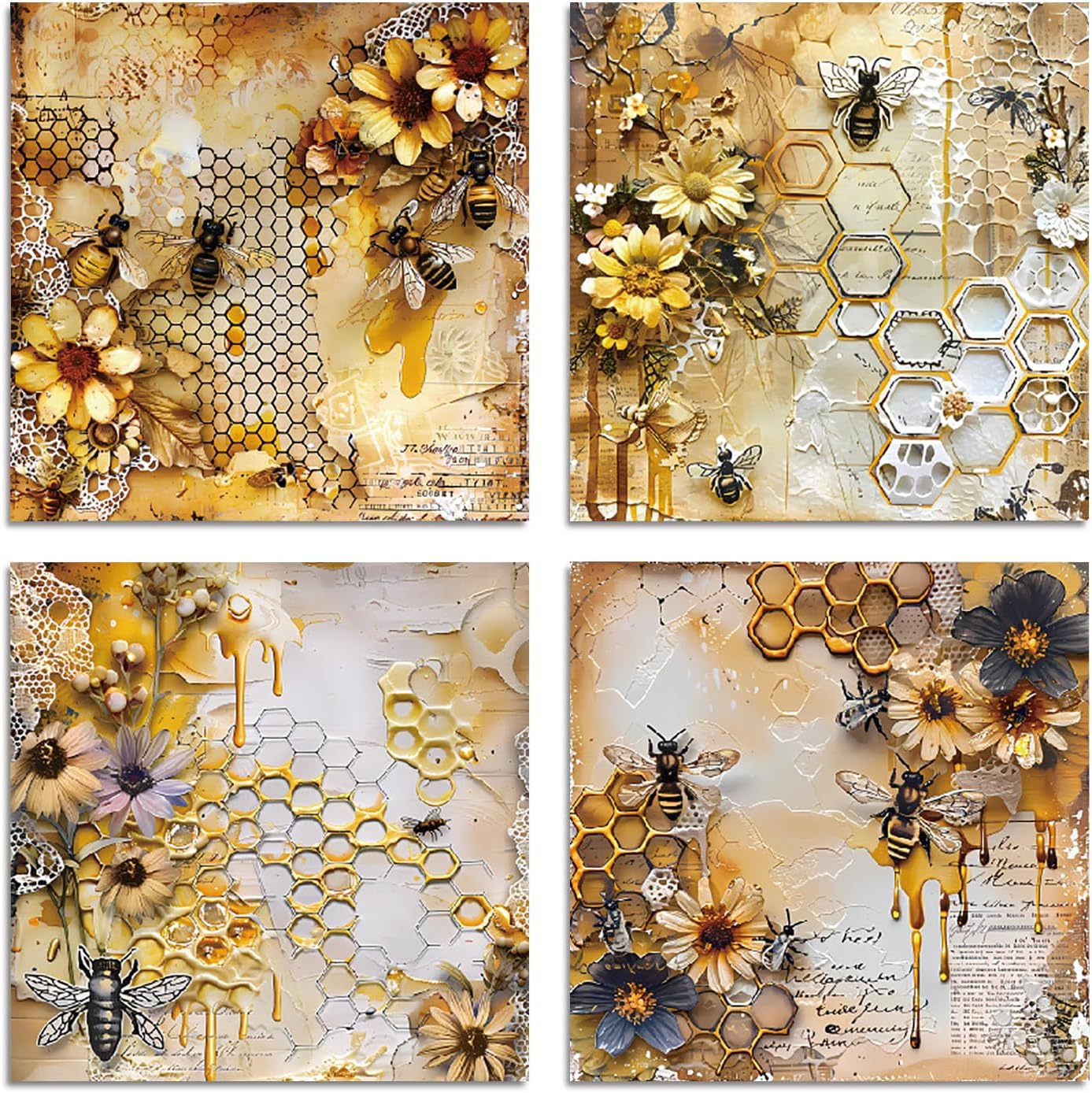 YASMEN Scrapbook Paper Pad, 24 Pcs Scrapbooking Supplies, 6"×6”Single-Sided Patterned Cardstock Pads, Cardmaking Craft Paper Pack for Planners Journals Background Borders Greeting Cards Retro Crafts