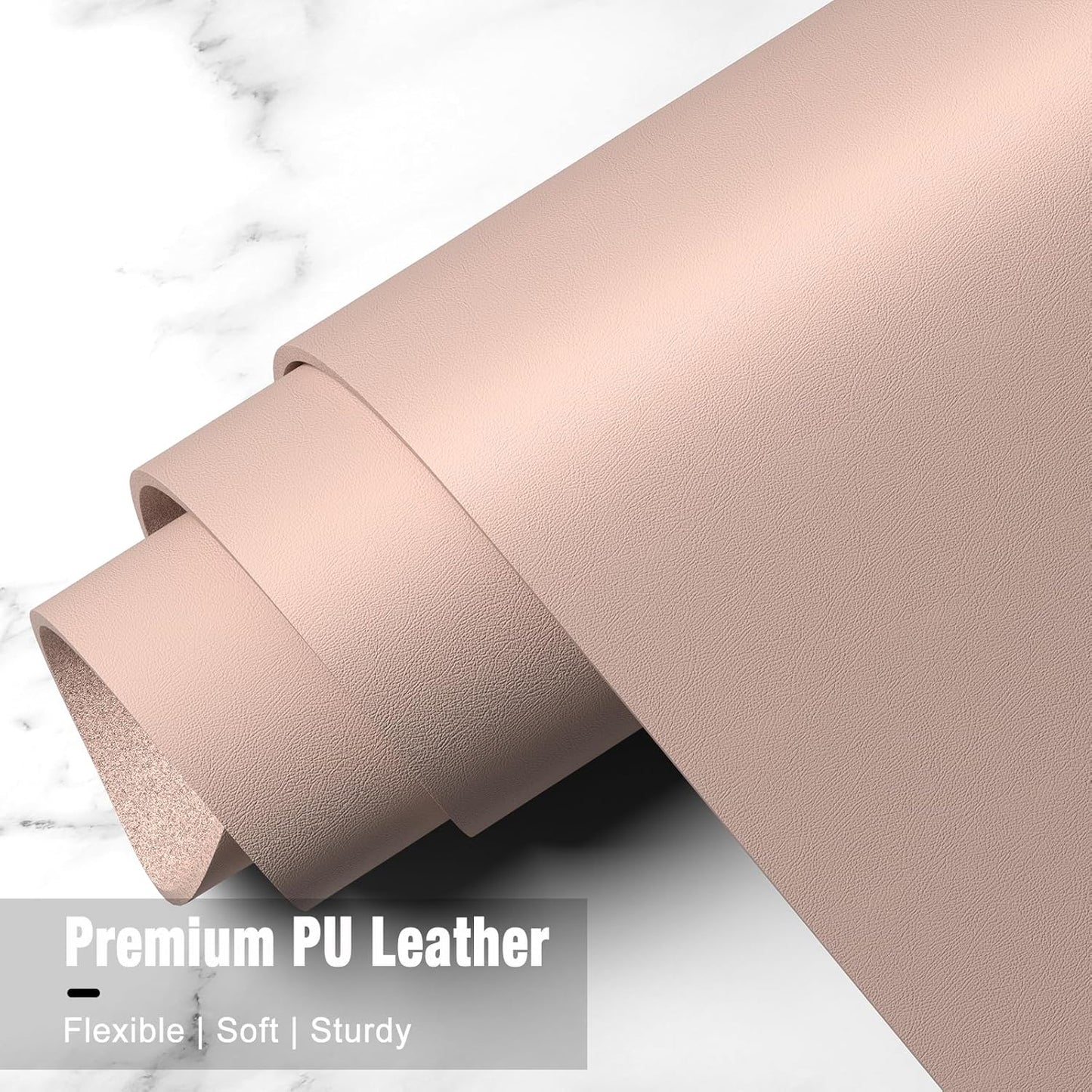 Hsurbtra Desk Pad, 48" x 17" PU Leather Desk Mat, XXXL Extended Mouse Pad, Waterproof Desktop Blotter Protector, Non-Slip Ultra Thin Large Laptop Keyboard Writing Mat for Office Home, Beige Apricot