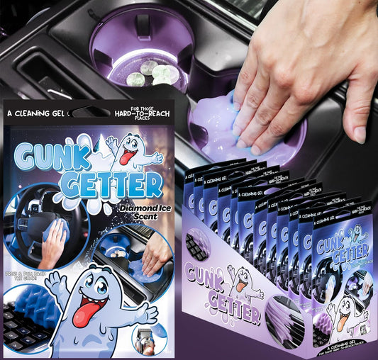 Cleaning Gel for Those Hard to Reach Places, Automotive Cup Holder Electronic Keyboard Office, Slime Gel Cleaner Dust Crumb Removal (Diamond Ice, 12 Pack)