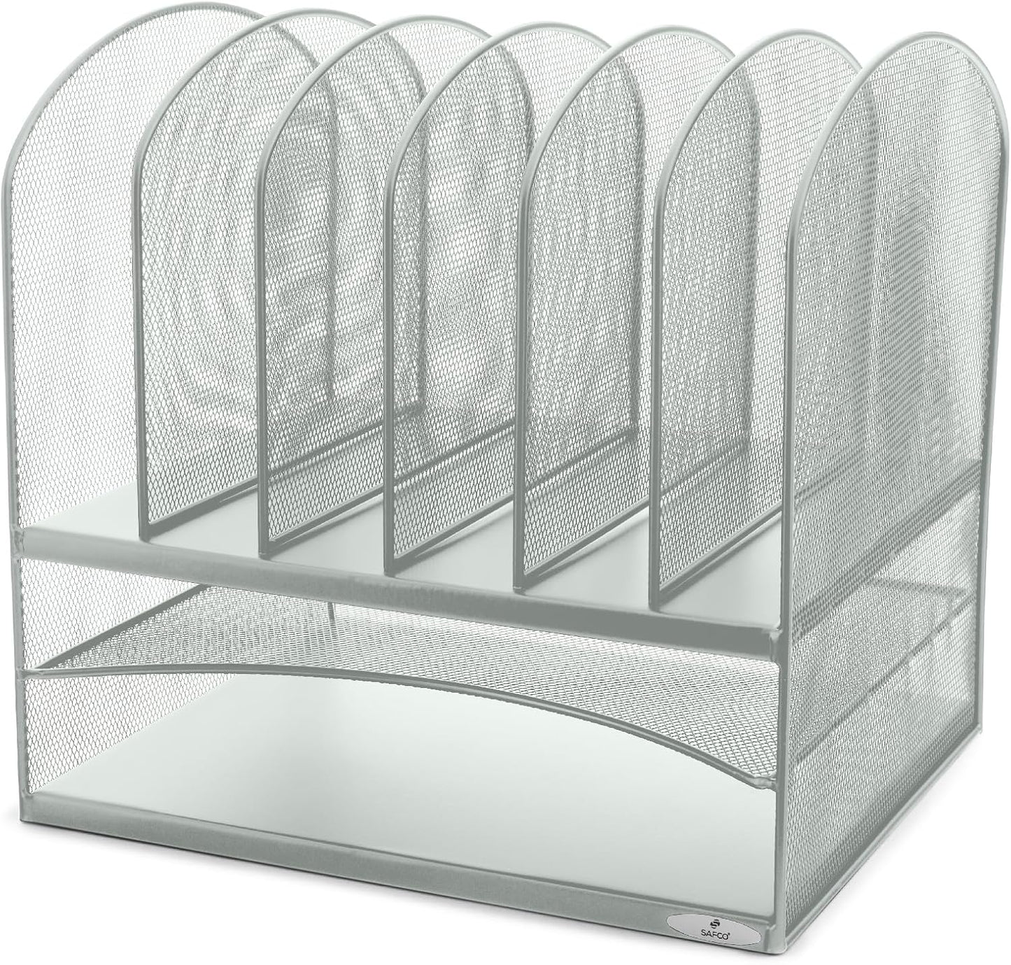 Safco Onyx Desk Organizer with 6 Vertical & 2 Horizontal Trays, File Organizer for Home, Office, Classroom & More, Steel Mesh Construction