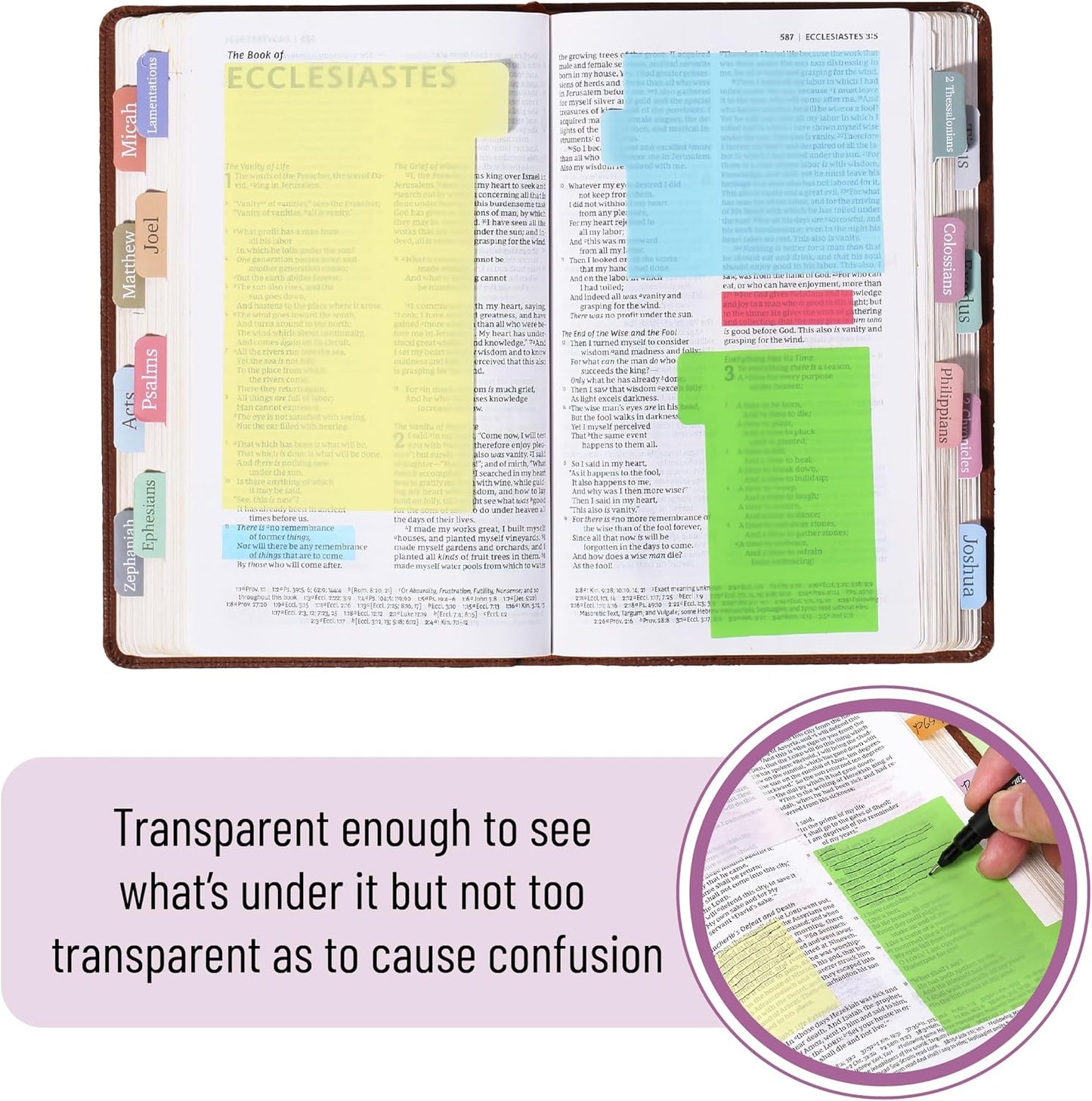 Mr. Pen- Sticky Note Set, 380 Pack, Pastel Colors, Transparent Sticky Notes Tabs, Divider, Christmas Gift