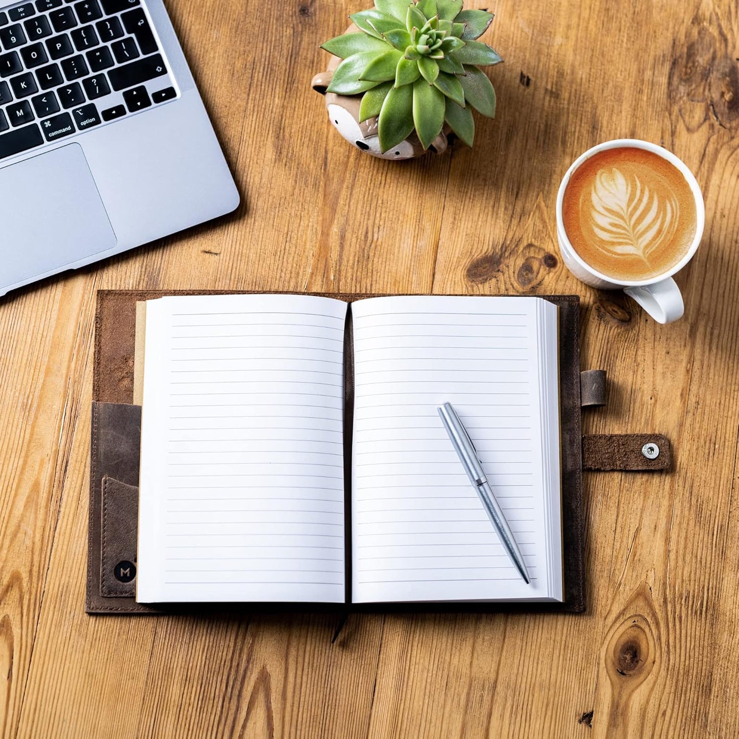 moonster Lined Journal Notebook Paper for Refillable Leather Journals 8.25 x 5.75 with Built-in Bookmark – Premium Milled Inserts A5 Refill Paper 70gsm Sheets Ruled Notepad Inches - 320 Pages