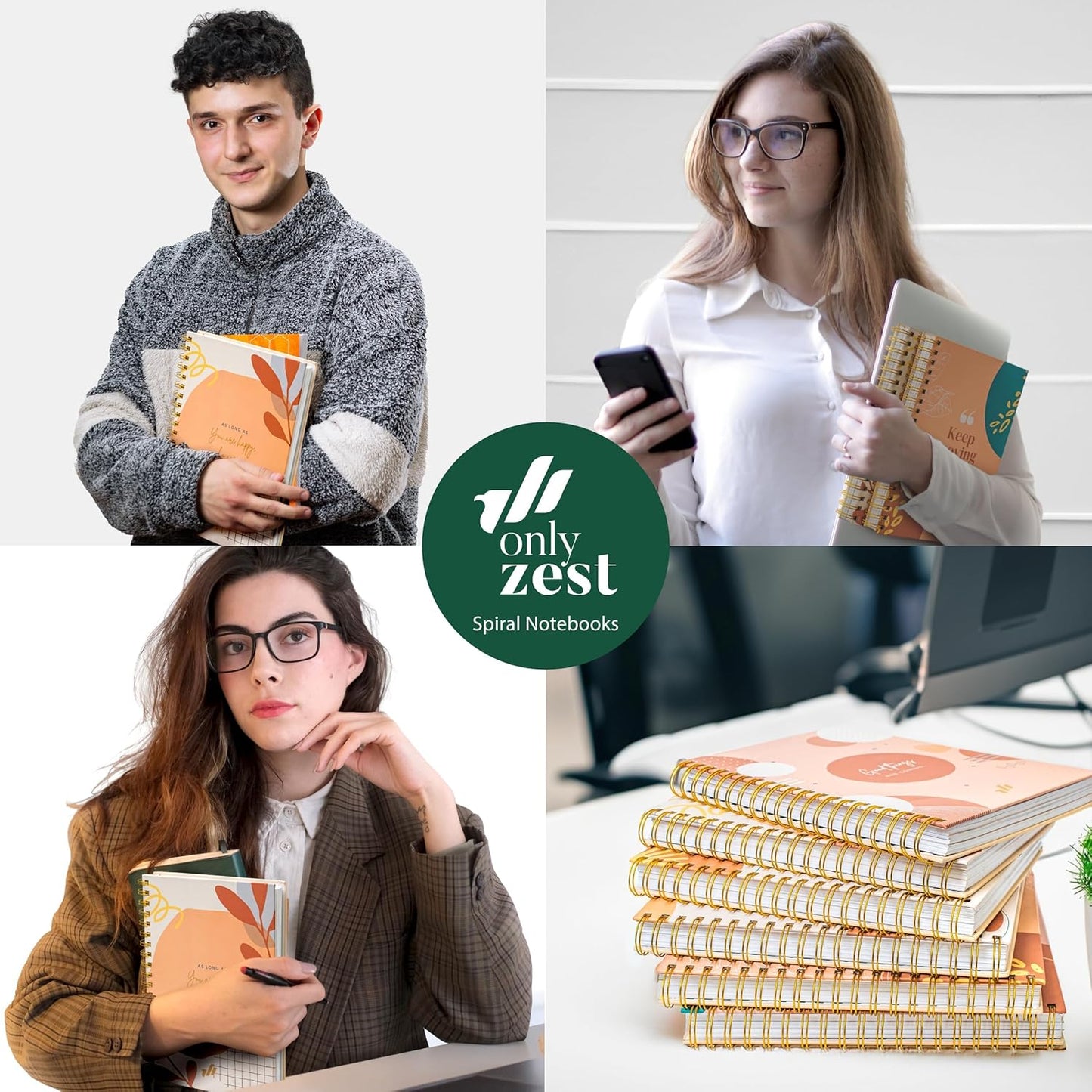 Spiral Notebook 3-Pack – 3 Subject B5 College Ruled Journaling Notebooks, 300 Pages, 100 GSM Thick Paper, 10.25" x 7.25", with Dividers, School Supplies for Students, Professionals