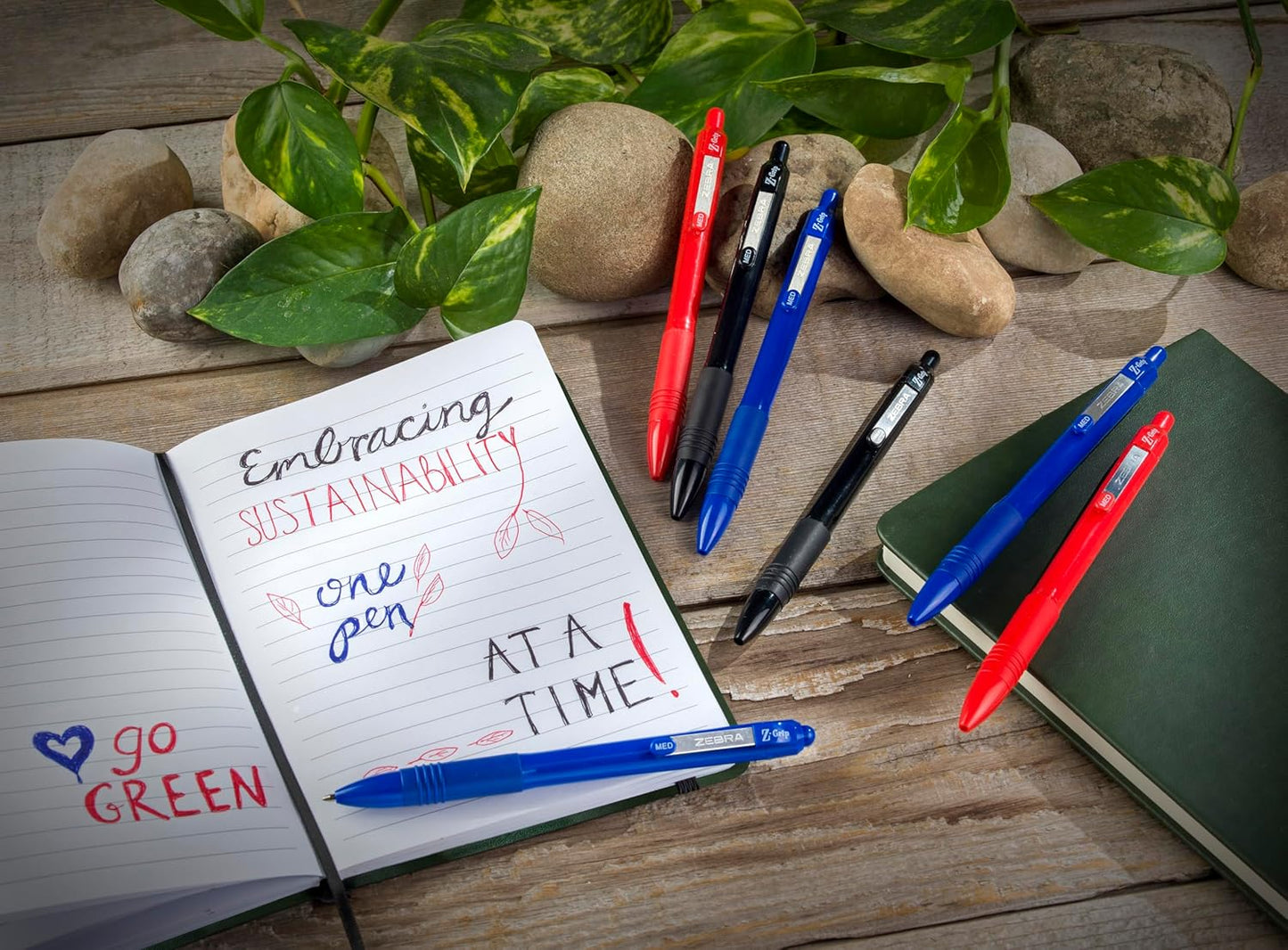 Zebra Pen Z-Grip Recycled Retractable Ballpoint Pens, 1.0mm, Blue Ink, Durable Metal Clip, 68% Recycled (GRS Certified; Global Recycled Standards), 48-Pack (20428)