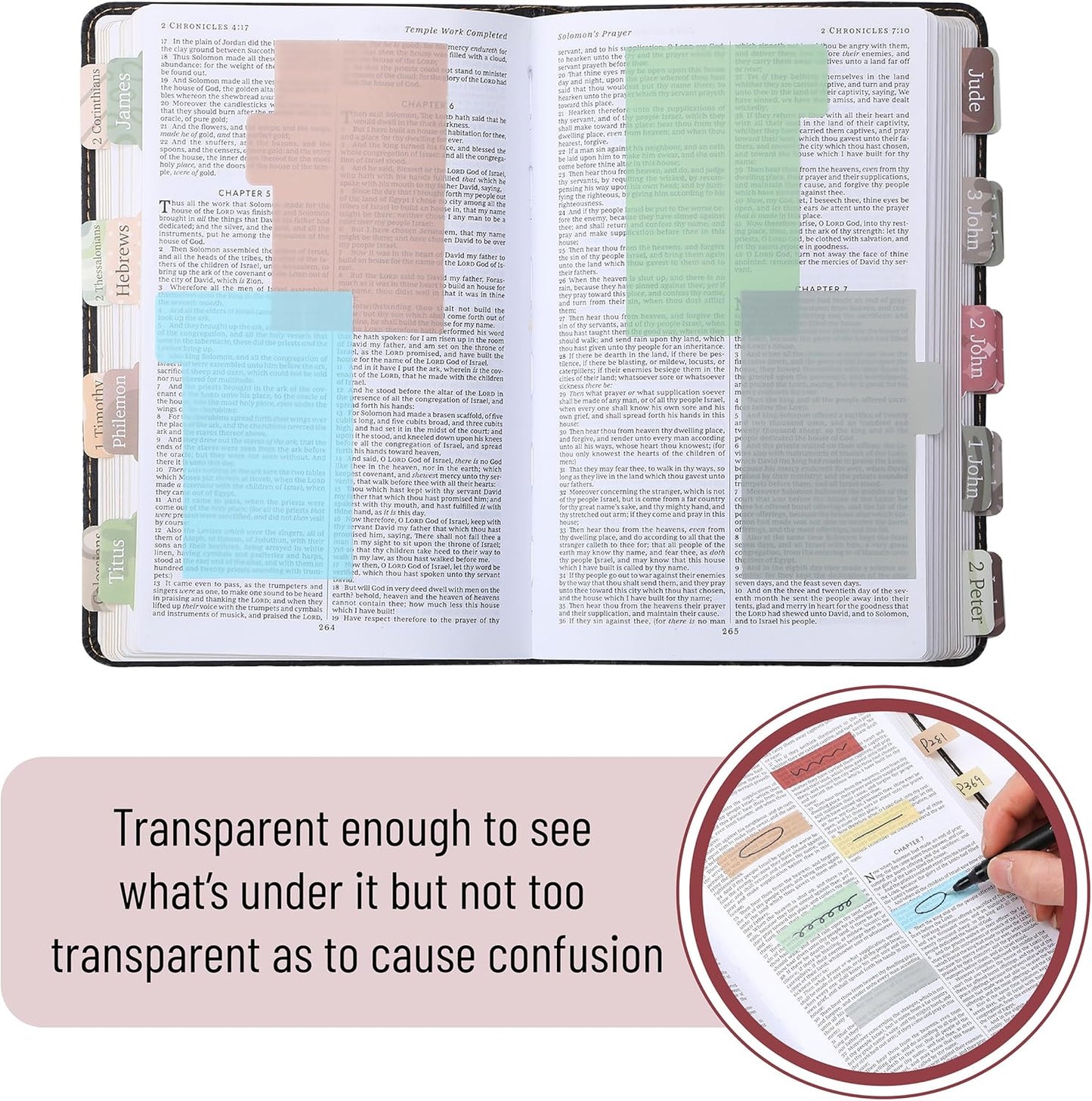 Mr. Pen- Transparent Sticky Note Set, 410 Pack, Morandi Colors, Transparent Sticky Notes Tabs, Christmas Gift